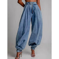 WOVENLISSE High-Waist Knickerbockers Jeans — Vintage Washed Cotton Denim