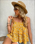 WOVENLISSE Ruffled Tiered Cami Top — Floral Swing Style for Summer