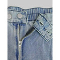 WOVENLISSE High-Waist Knickerbockers Jeans — Vintage Washed Cotton Denim