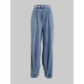 WOVENLISSE High-Waist Knickerbockers Jeans — Vintage Washed Cotton Denim