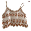 WOVENLISSE Embroidered Crochet Camisole — Vintage Cotton Crop Top