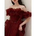 WOVENLISSE Ball Gown Evening Dress — Off-Shoulder Floral Prom Style