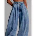 WOVENLISSE High-Waist Knickerbockers Jeans — Vintage Washed Cotton Denim