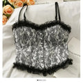 WOVENLISSE Lace Pearl Button Camisole — Sweet French-Inspired Tank Top