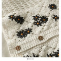 WOVENLISSE Floral Embroidery Camisole — French-Style Button Crop Top