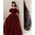 WOVENLISSE Ball Gown Evening Dress — Off-Shoulder Floral Prom Style
