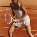 WOVENLISSE Lace Pleated Tennis Dress — Backless Athletic Style With Built-In Shorts