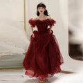 WOVENLISSE Ball Gown Evening Dress — Off-Shoulder Floral Prom Style