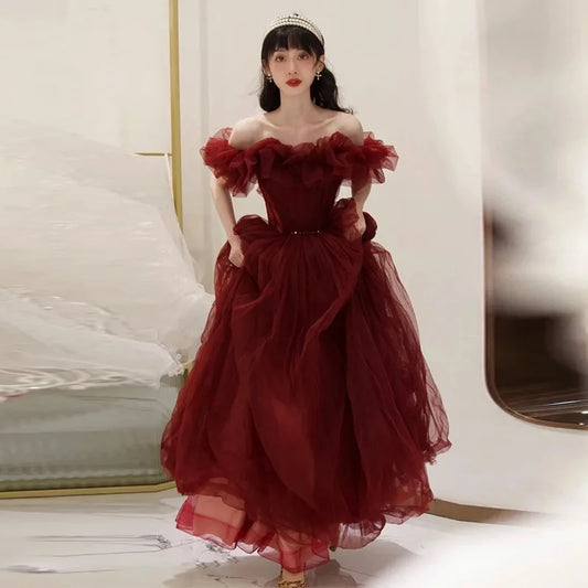 Evening Gowns for Women Elegant Party Prom Gown Graduation Womens Occasion Slender Waist Quinceanera Pengpeng Wedding Dresses