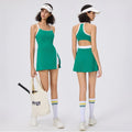 WOVENLISSE Backless Tennis Dress — Slim Sporty Style With Built-In Shorts
